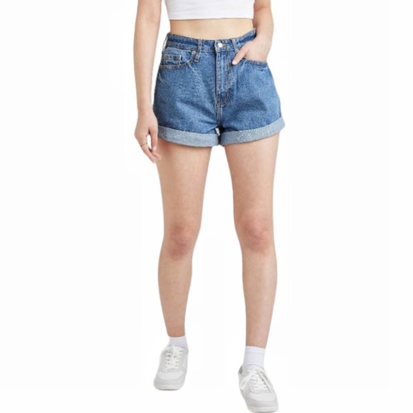 🚫SOLD Wild Fable - Happy Embroidery Highest Rise Mom Shorts - Picture 1 of 13